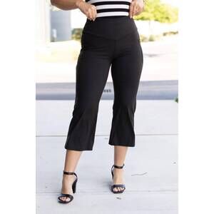 NEW JULIA ROSE faith tummy control high waisted guacho pants in black
